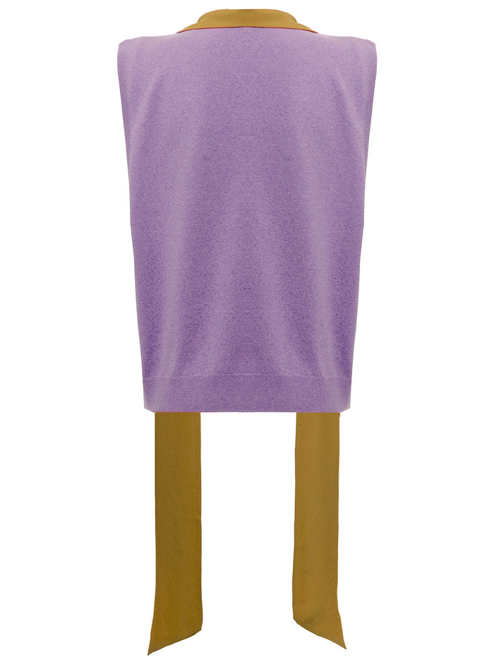 Jejia Woman S Grace Wool Vest With Scarf Violet Jersey