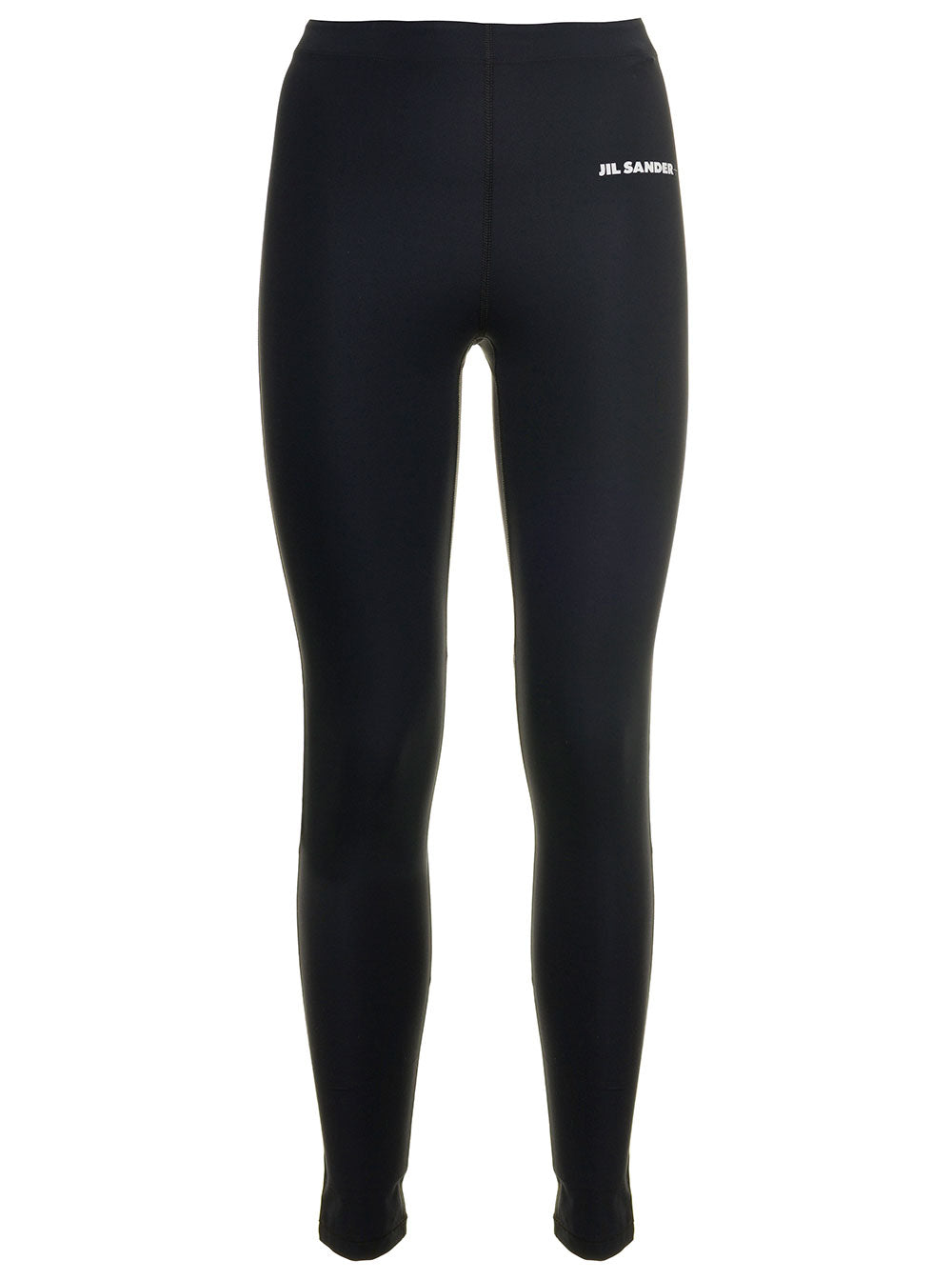 Jil Sander Womans Yoga Black Stretch Fabric Leggings Polyamide Elastane Trousers