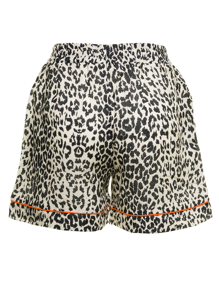 Anjuna Woman S Tali Animalier Linen Shorts Beige And Bermuda