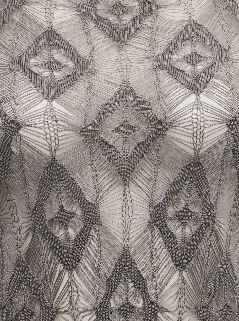 Grey Gauge Lace Long-Sleeved Shirt Viscose Jersey