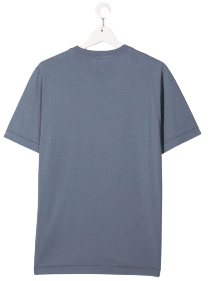 Stone Island Kids Sugar Paper Cotton T-Shirt With Logo Light Blue Tshirts And Polo Shirts