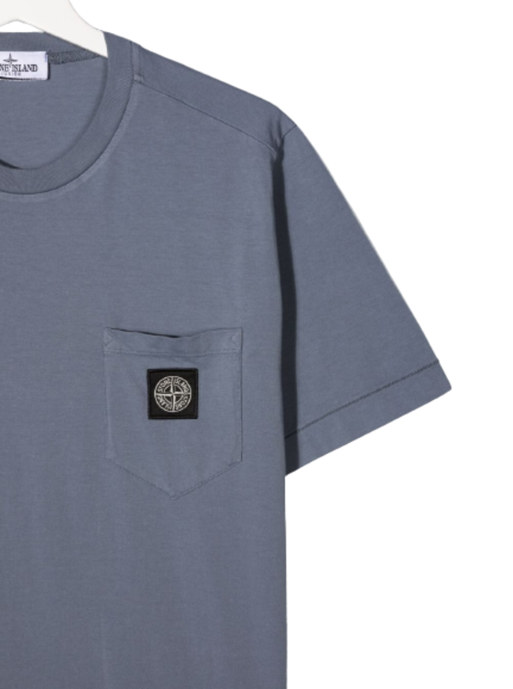 Stone Island Kids Sugar Paper Cotton T-Shirt With Logo Light Blue Tshirts And Polo Shirts