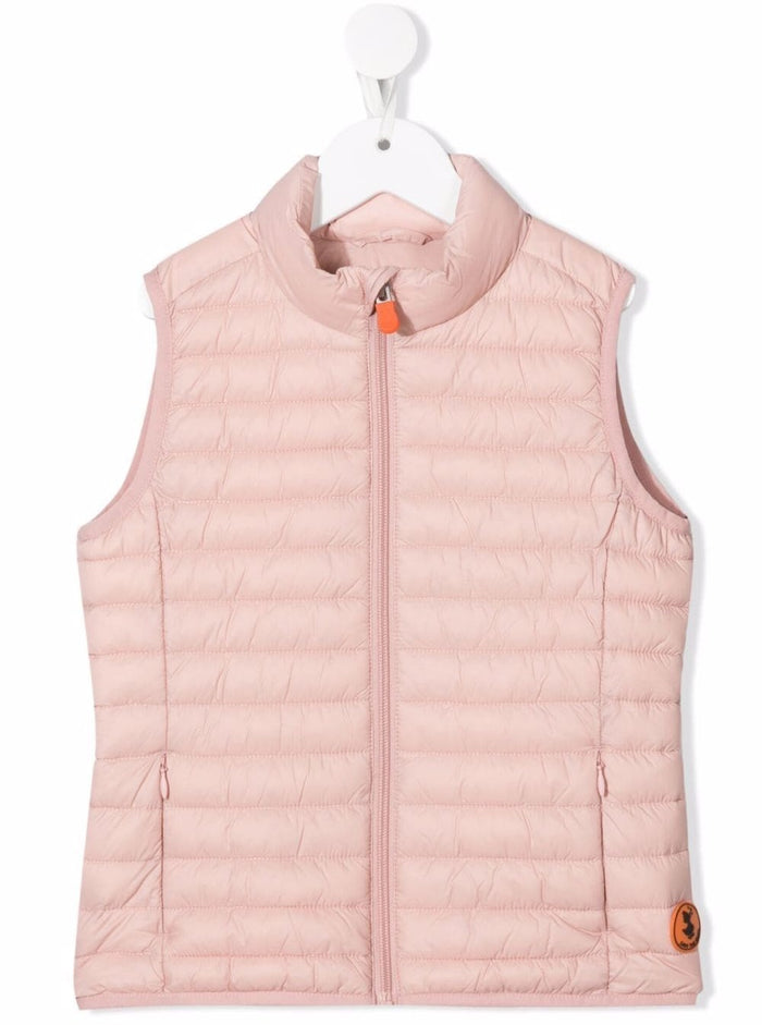 Save The Duck Kids Girls Andy Pink Nylon Sleeveless Down Jacket