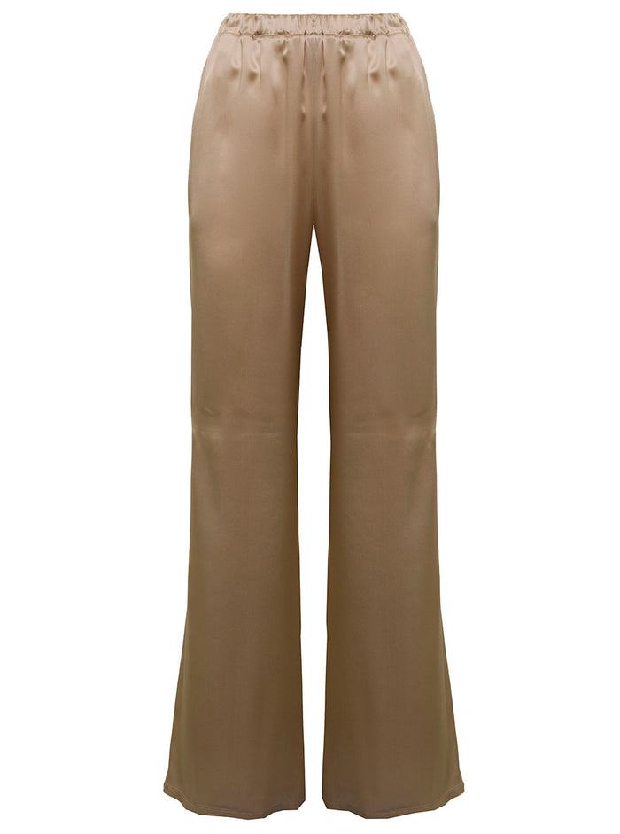 Antonelli Womans Rapolano Beige Silk Trousers