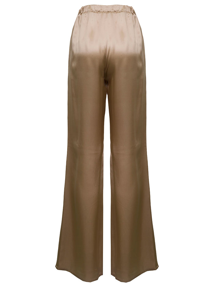 Antonelli Womans Rapolano Beige Silk Trousers