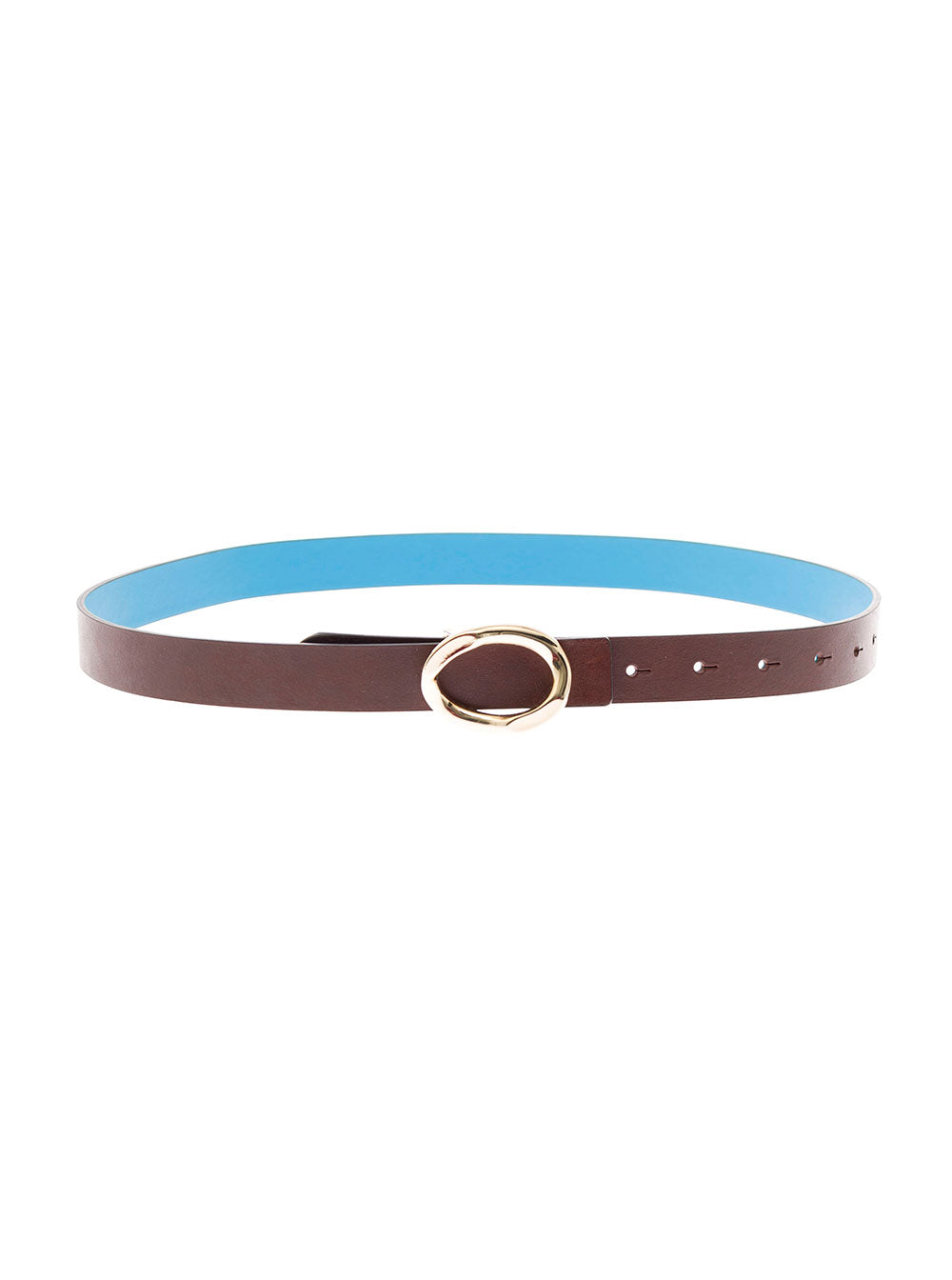 Crida Womans Vara Reversible Leather Belt Blu Calf