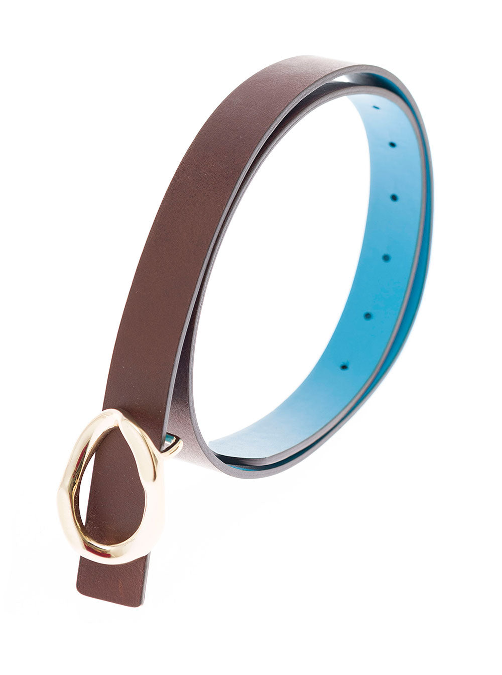 Crida Womans Vara Reversible Leather Belt Blu Calf