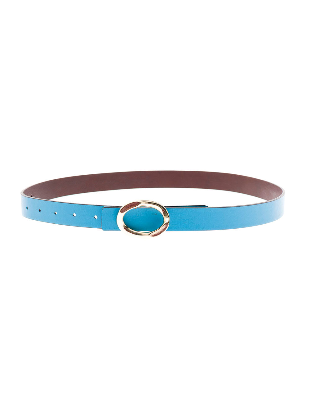 Crida Womans Vara Reversible Leather Belt Blu Calf
