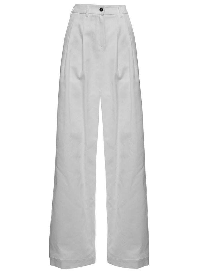 Kjejia Womans Katherine White Cotton Trousers