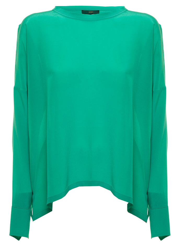 Jejia Womans Green Silk Shirt And Blouses