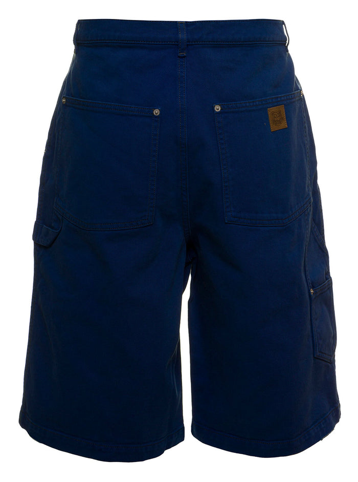 Kenzo Mans Blue Cotton Bermuda Shorts Blu And