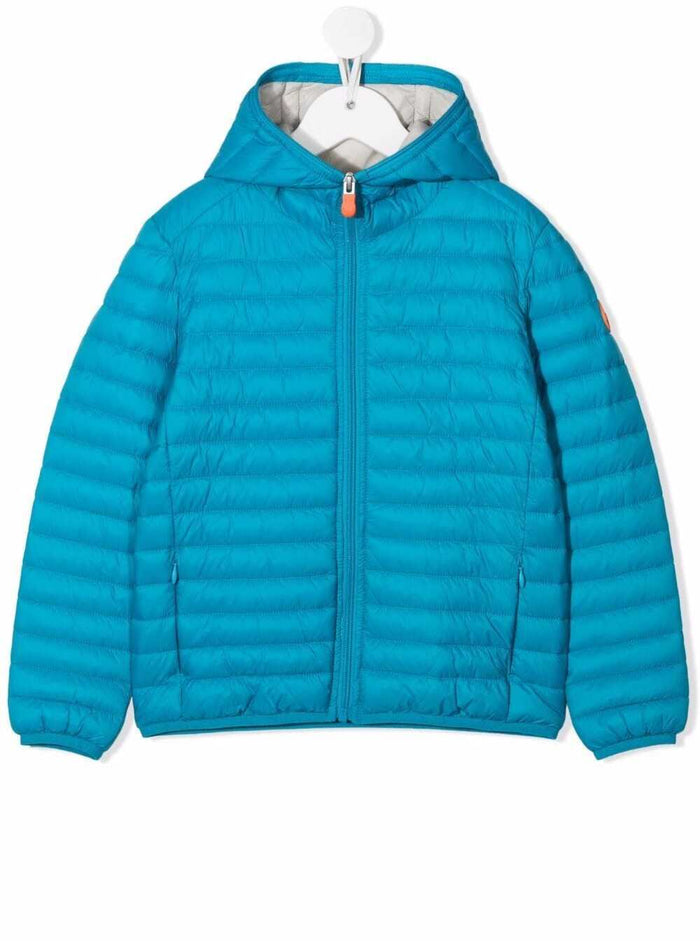 Save The Duck Kids Boys Dony Light Blue Ecological Quilted Nylon Down Jacket