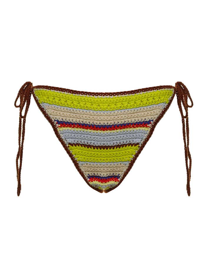 Ganni Womans Multicolor Crochet Cotton Briefs Organic Underwear