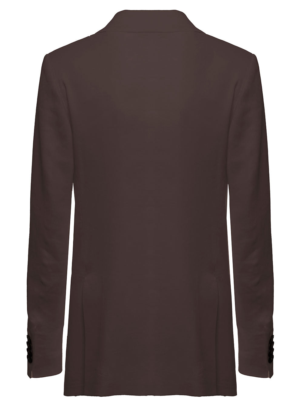 Grifoni Womans Brown Linen And Viscose Double-Breasted Blazer Elastane Blazers