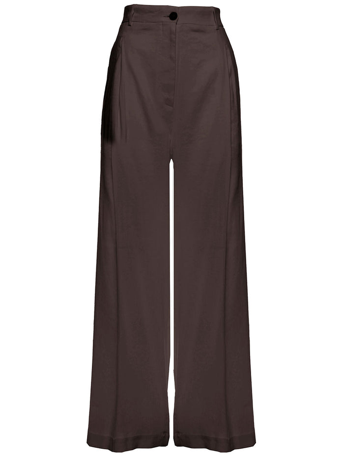 Grifoni Womans Brown Linen And Viscose Pants Elastane Trousers