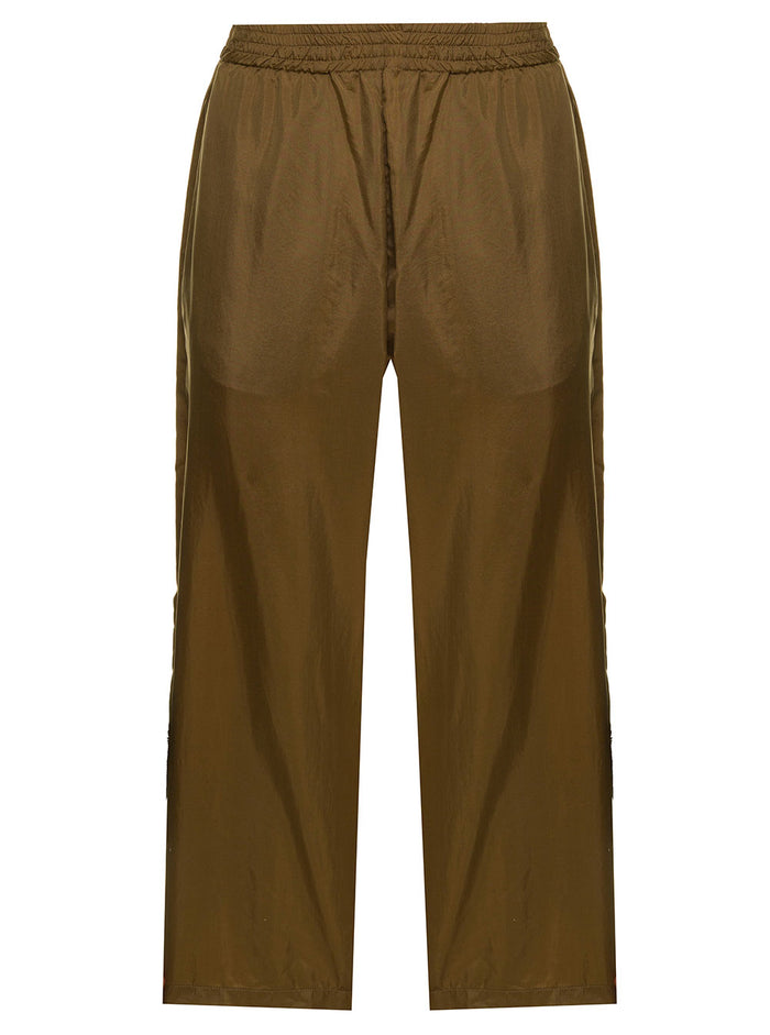 Douuod Womans Brown Silk Blend Trousers Polyamide
