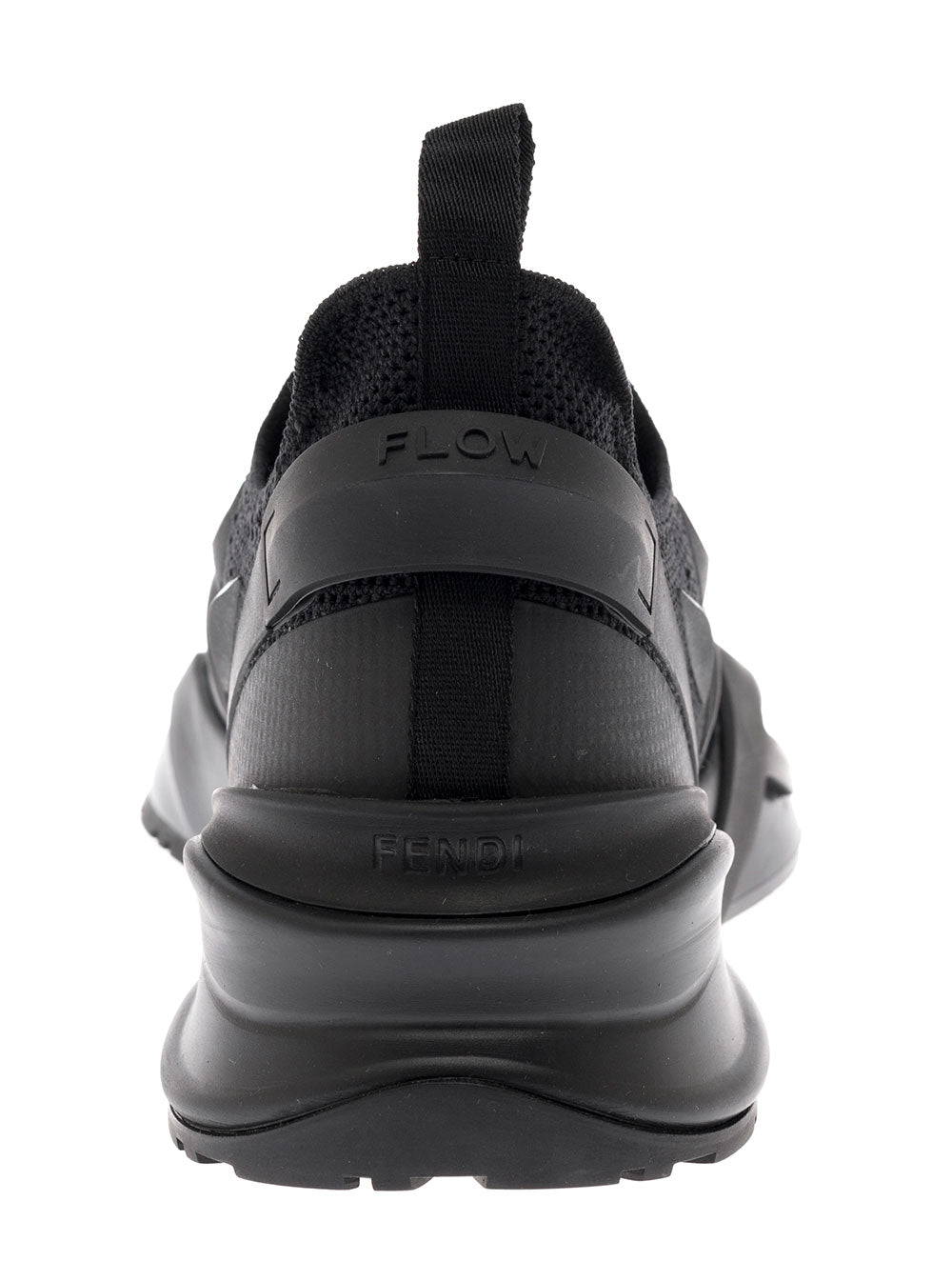 Mans Fendi Flow Black Jacquard Knit Sneakers Polyamide Elastane