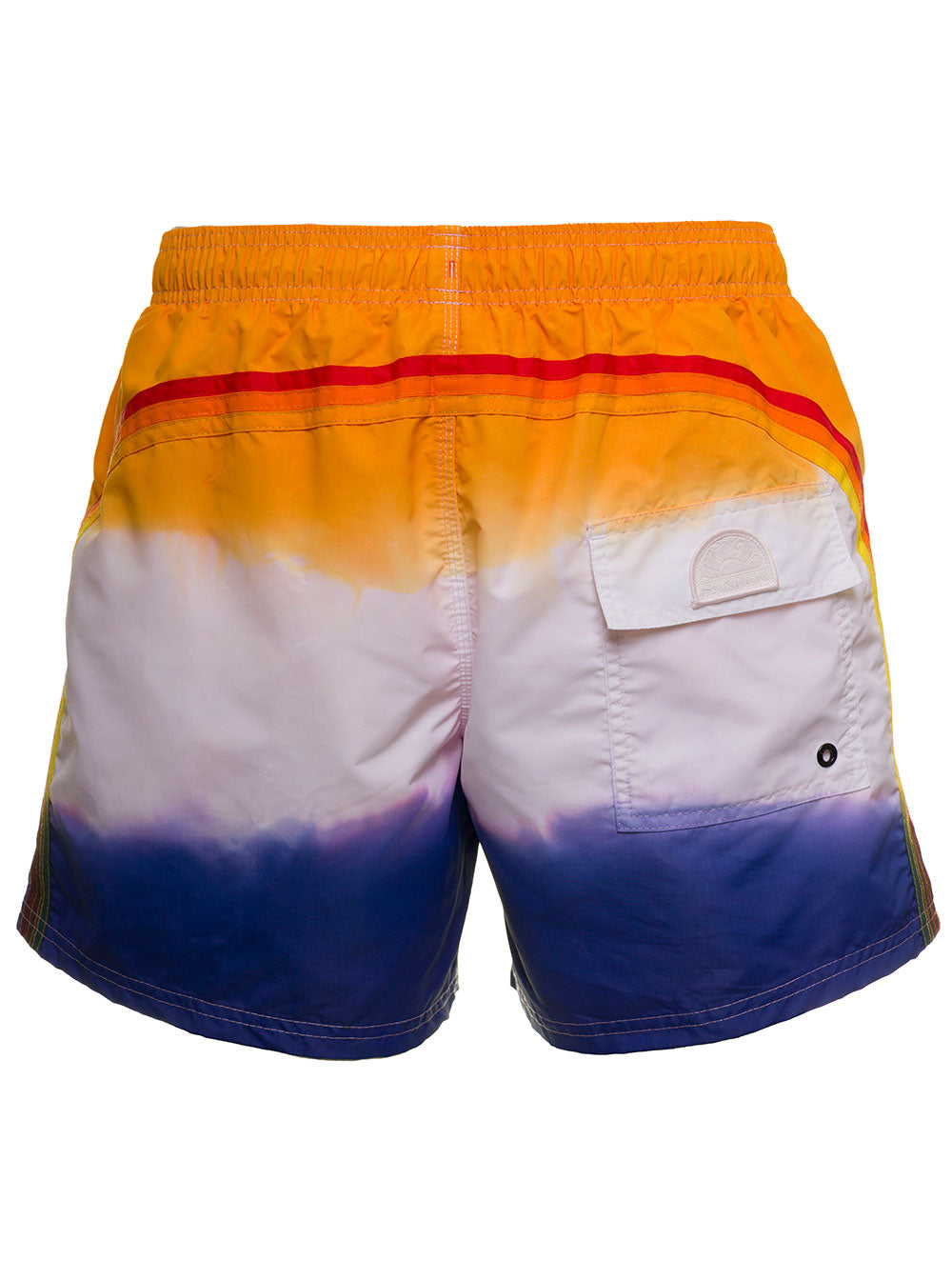 Sundek Mans Striped Tie Dye Nylon Swim Shorts Polyamide Beachwear