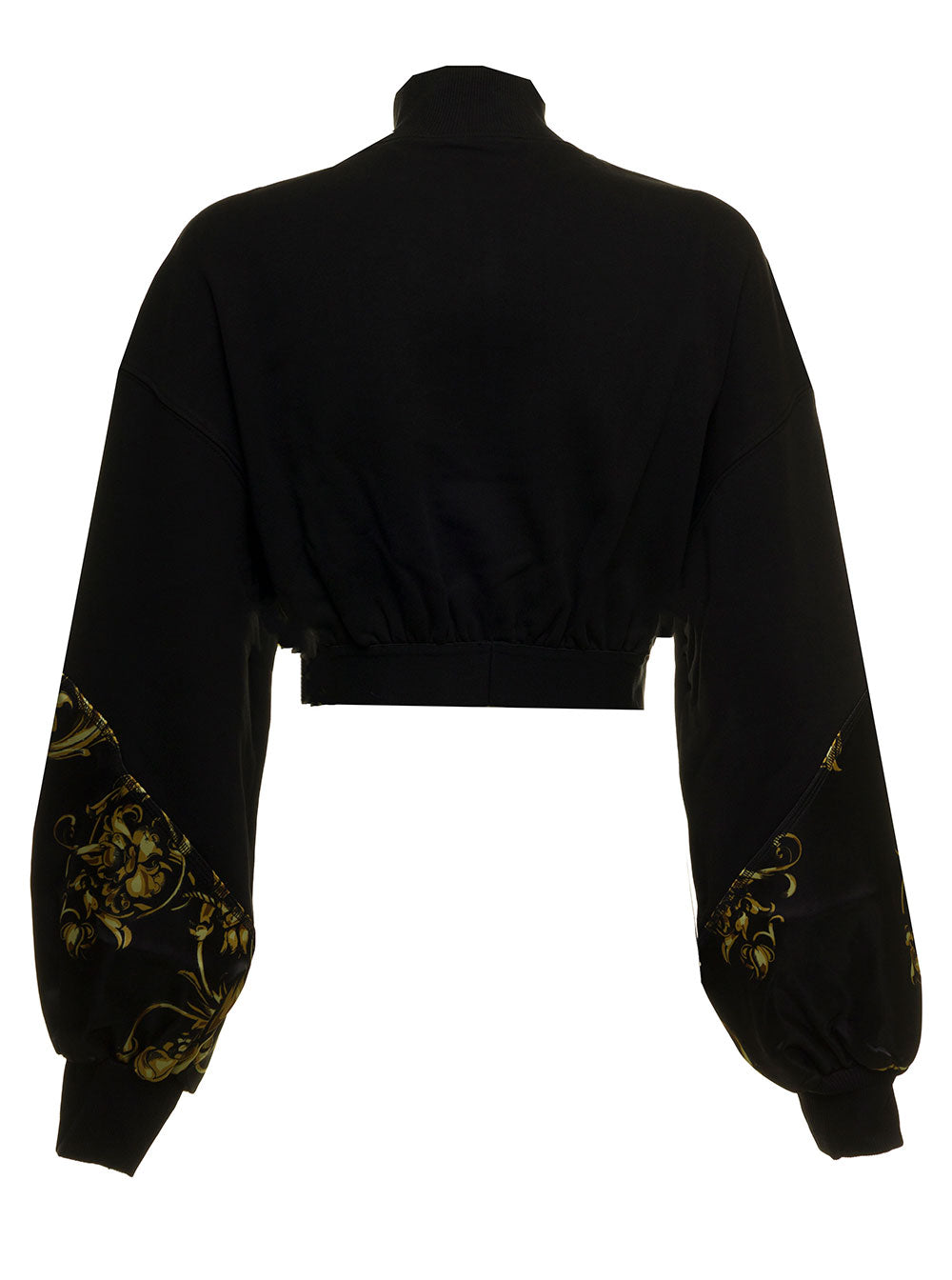 Versace Jeans Couture Jersey Barocco Printed Heavy Basic Sweatshirt Black Cotton Sweatshirts