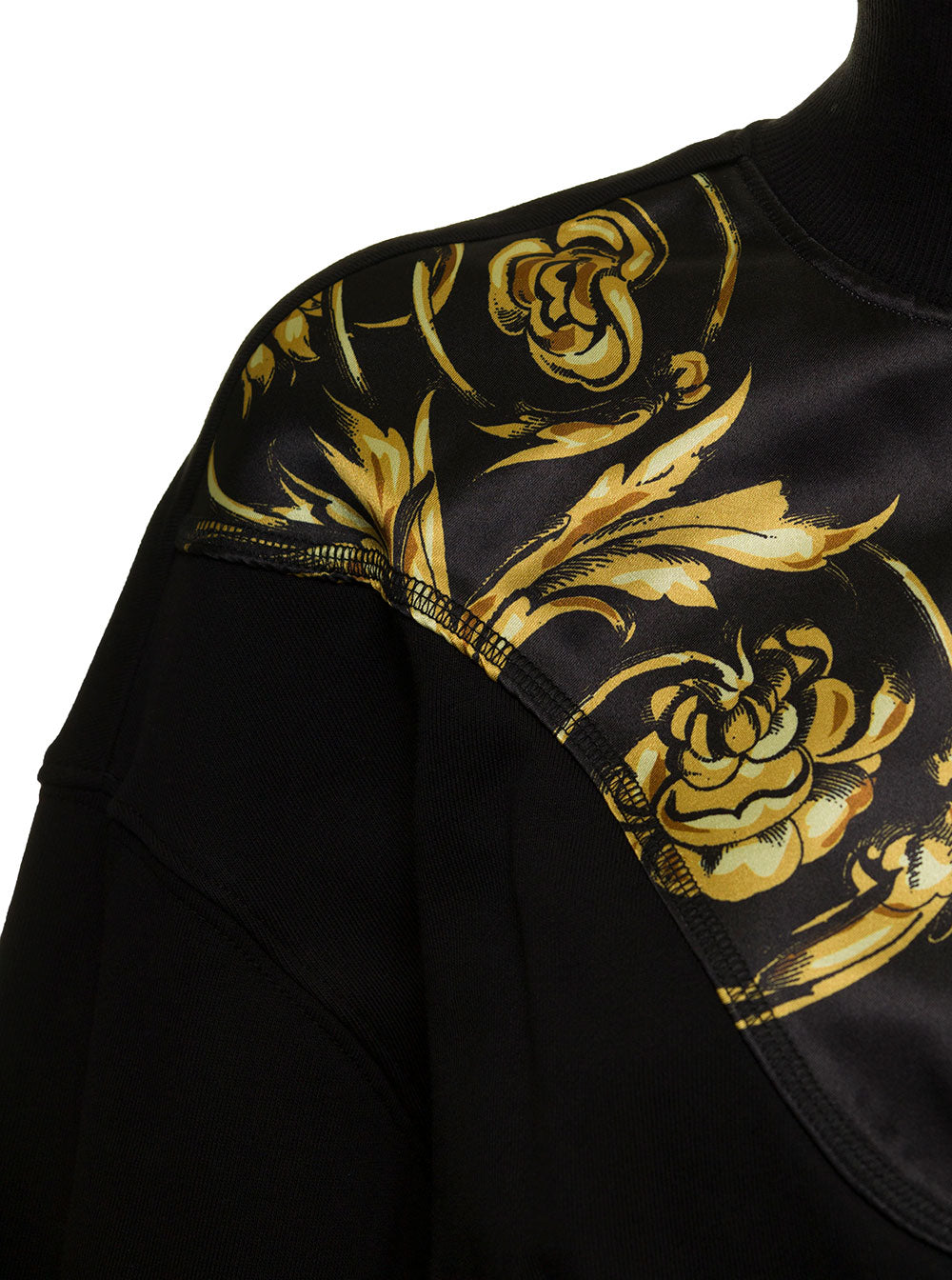 Versace Jeans Couture Jersey Barocco Printed Heavy Basic Sweatshirt Black Cotton Sweatshirts