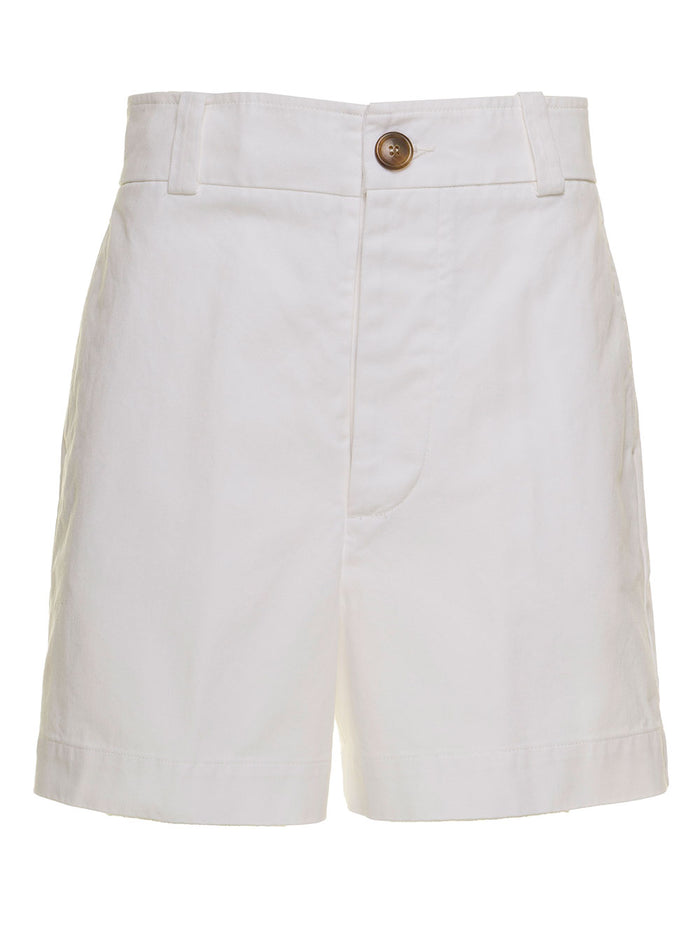 Grifoni Womans White Cotton Shorts And Bermuda