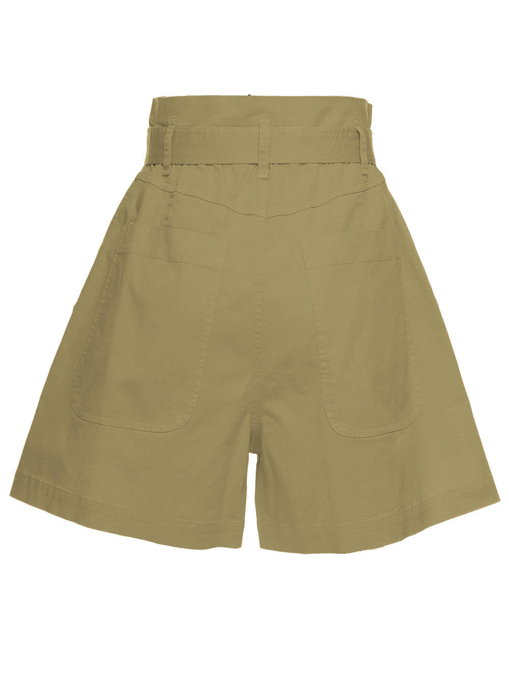 Grifoni Womans High Waisted Cotton Green Shorts Elastane And Bermuda