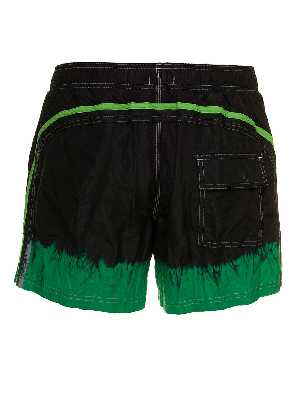 Sundek Mens Bicolor Tie Dye Nylon Beach Shorts Black Polyamide Beachwear