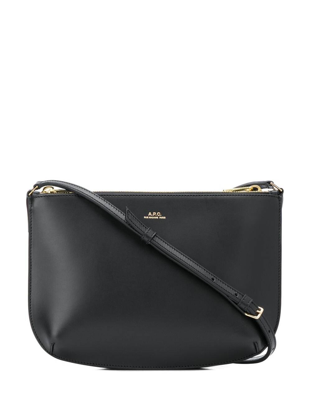 A.p.c. Womans Sarah Black Leather Crossbody Bag Cow