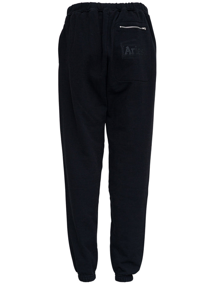 Black Jersey Joggers With Logo Cotton Trousers