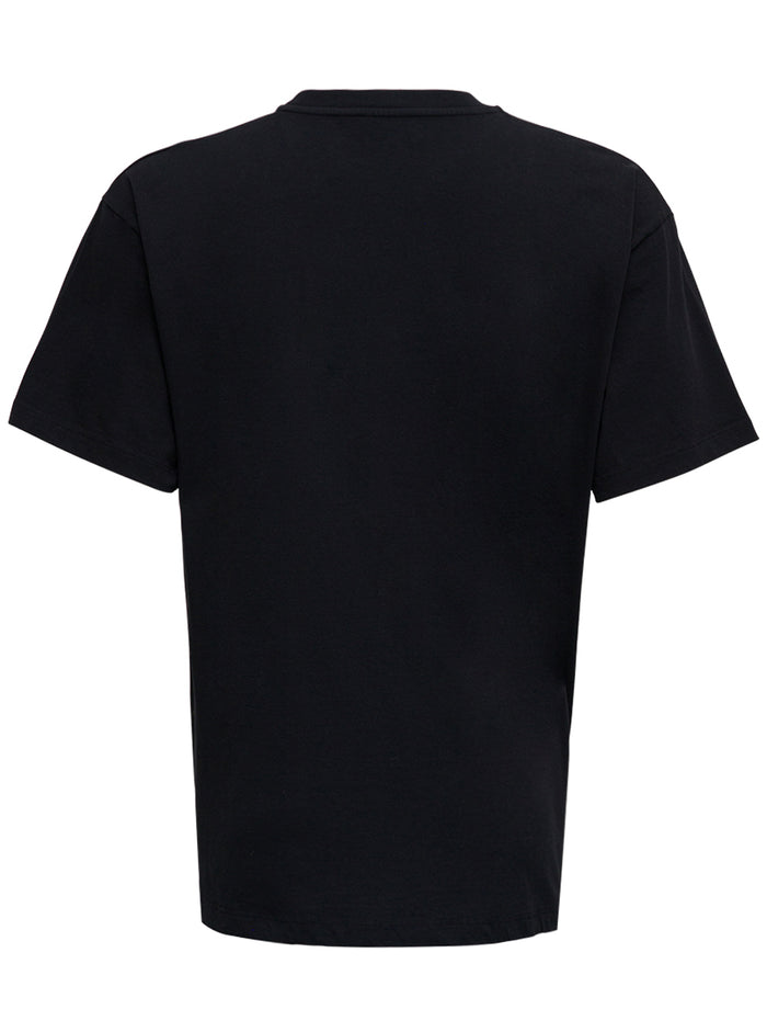 Black Cotton T-Shirt With Logo Tshirts And Polo Shirts