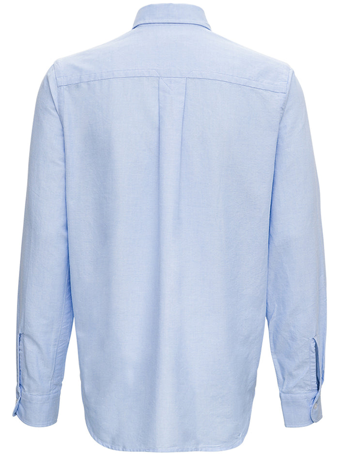Light Blue Cotton Shirt With Logo Blu And Blouses