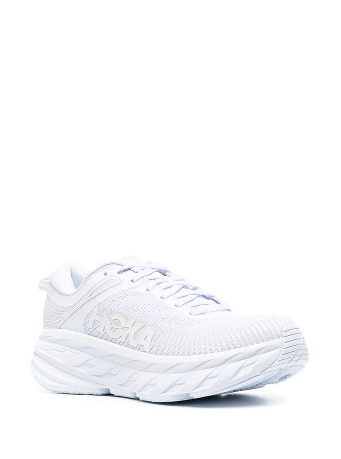 Hoka One Womans Bondi 7 White Sneakers With Logo
