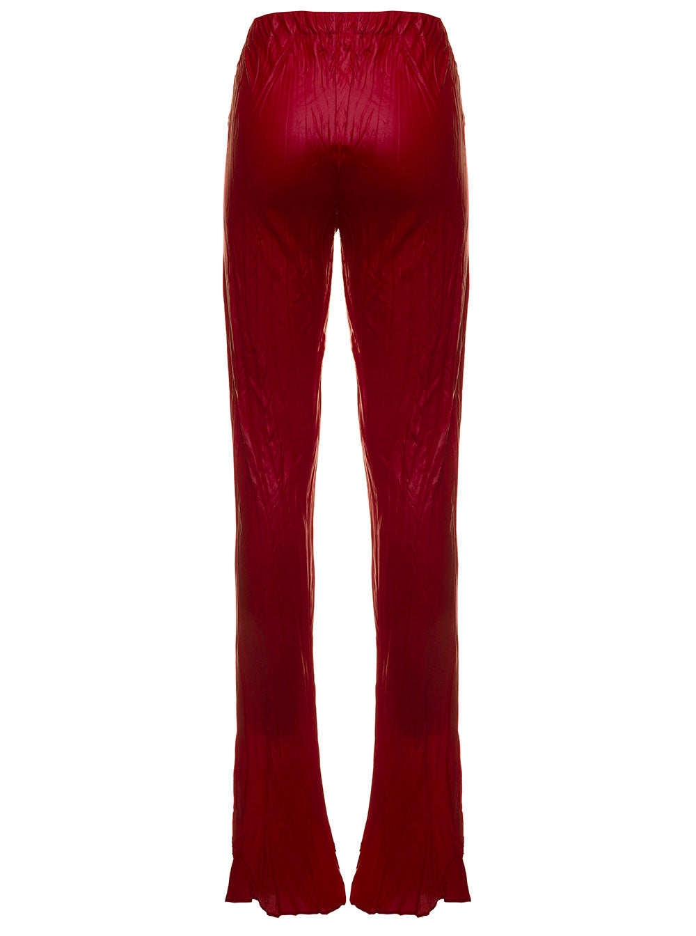 Philosophy Di Lorenzo Serafini Womans Red Wrinkled Satintrousers Polyester Trousers