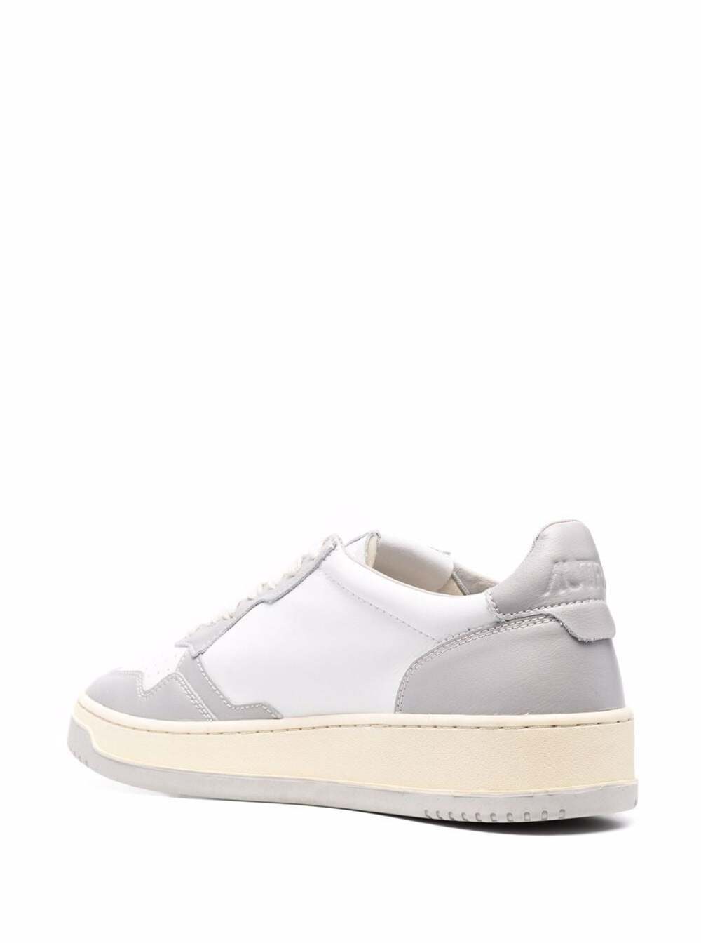 Autry Mans Low Top Bicolor Leather Sneakers Grey Cow