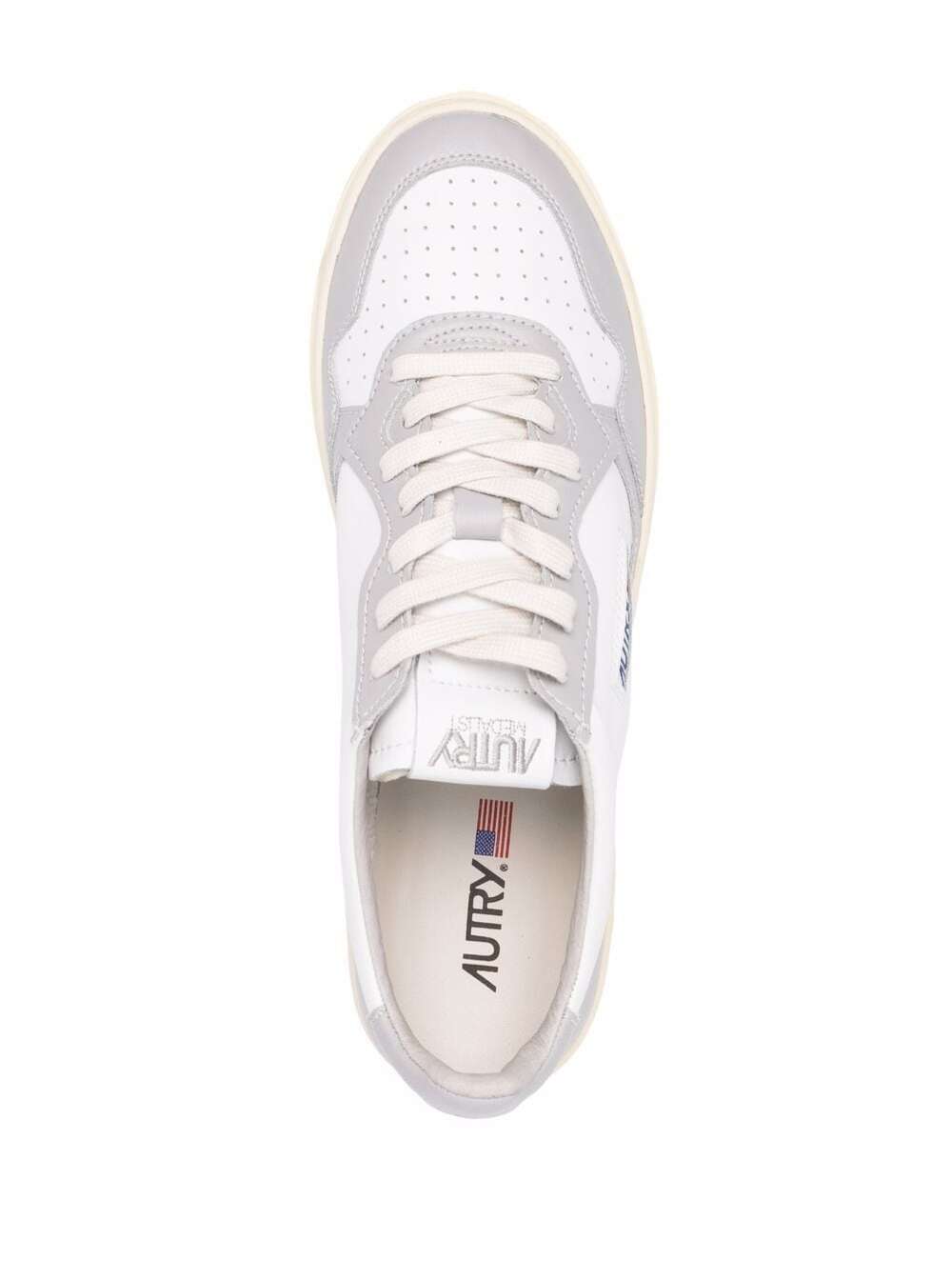 Autry Mans Low Top Bicolor Leather Sneakers Grey Cow