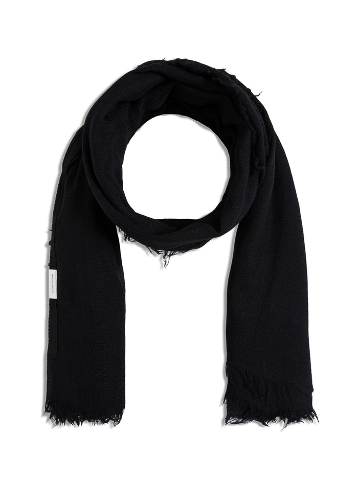 Ann Demeulemeester Womans Saha Wool And Silk Black Scarf Cashmere Scarfs Foulards