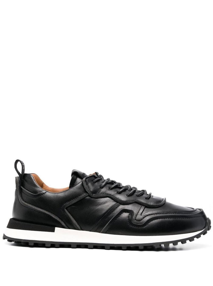 Buttero Mans Futura Black Leather Sneakers Calf