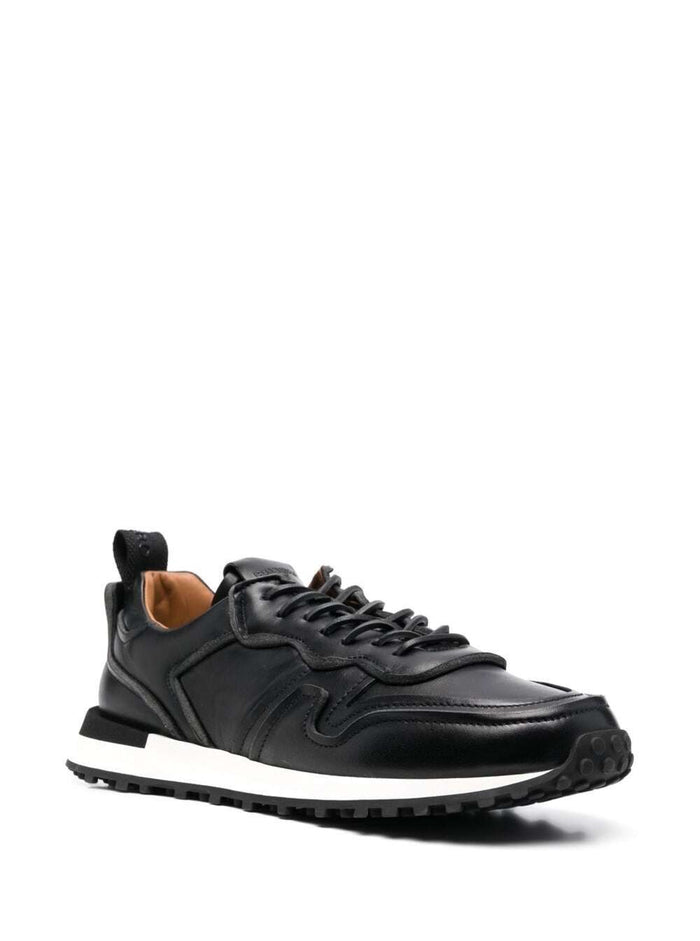 Buttero Mans Futura Black Leather Sneakers Calf