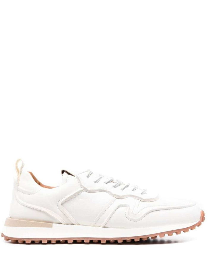 Buttero Mans Futura White Leather Sneakers Calf