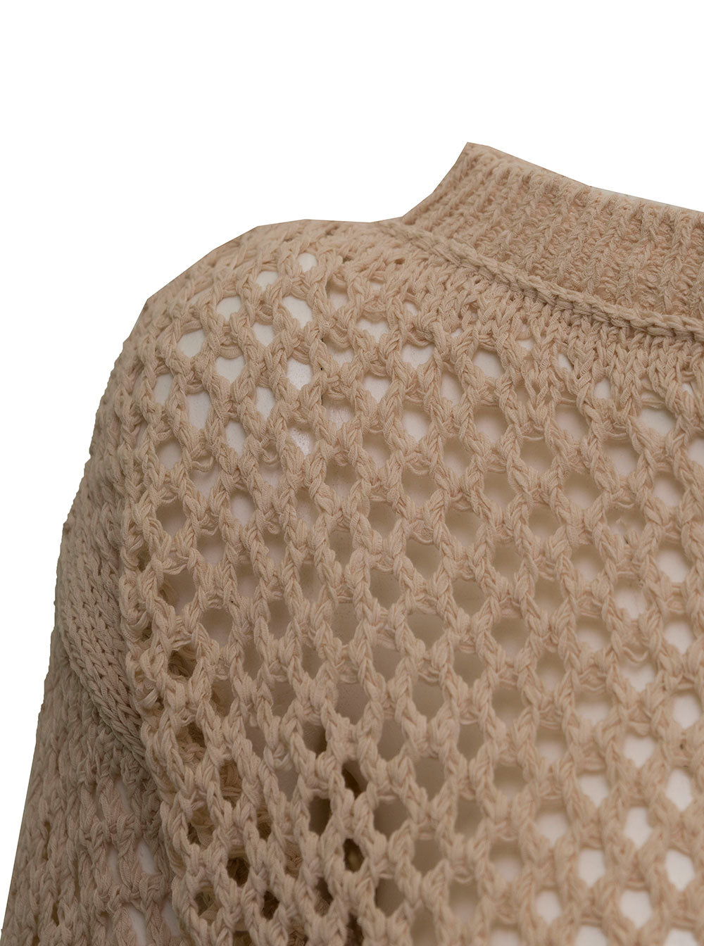 Antonelli Womans Valley Beige Cotton Blend Sweater Polyamide Jersey