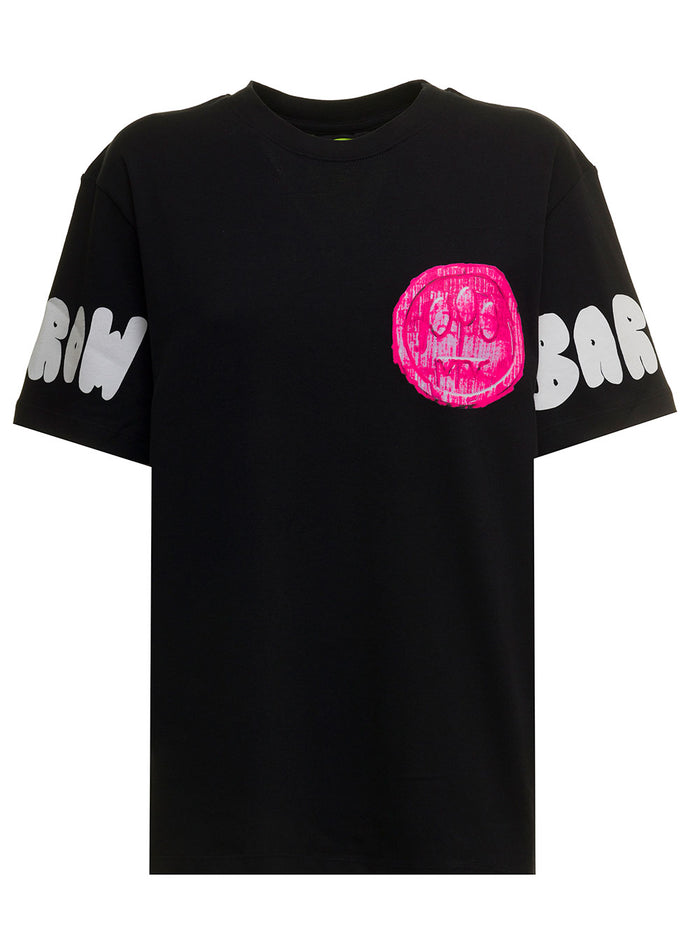 Barrow Womans Black Jersey T-Shirt With Print Cotton Tshirts And Polo Shirts