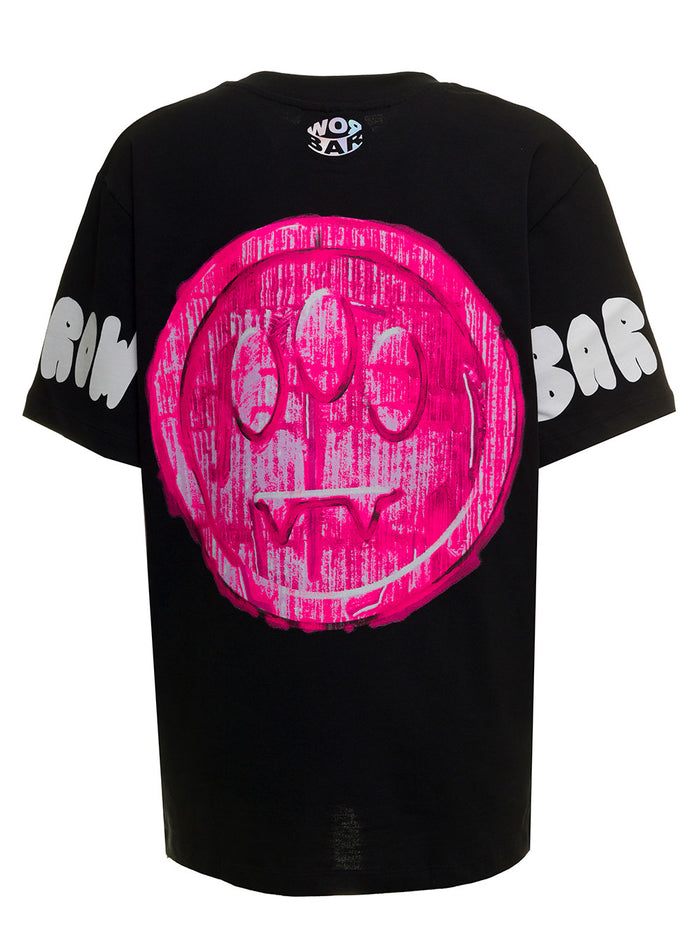 Barrow Mans Black Jersey T-Shirt With Print Cotton Tshirts And Polo Shirts