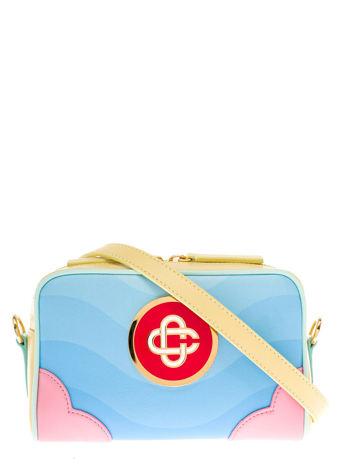 Casablanca Womans Multicolor Leather Crossbody Bag With Logo Calf