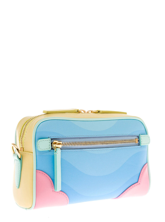 Casablanca Womans Multicolor Leather Crossbody Bag With Logo Calf