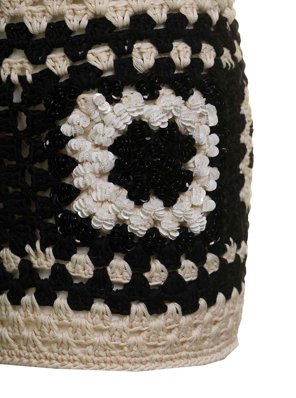 Matimì Womans Crochet Cotton Shorts Beige And Bermuda