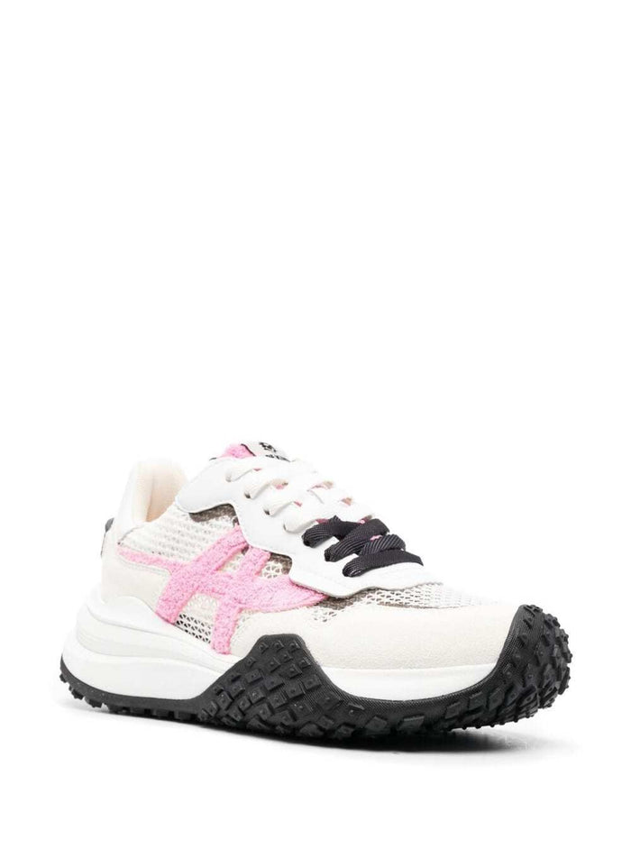 Ash Womans Multicolor Mesh Paneled Sneakers White Suede