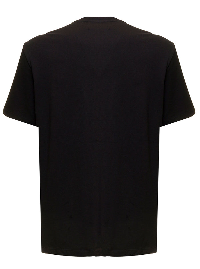 Amiri Mans Black Jersey T-Shirt With Logo Print Cotton Tshirts And Polo Shirts