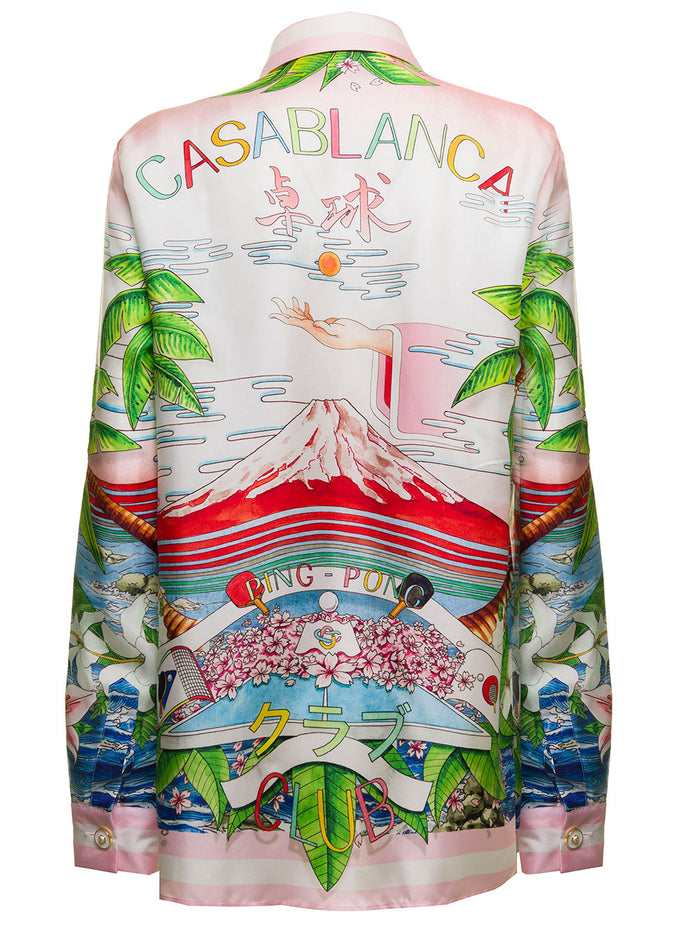 Casablanca Womans Printed Silk Multicolor Shirt Satin And Blouses