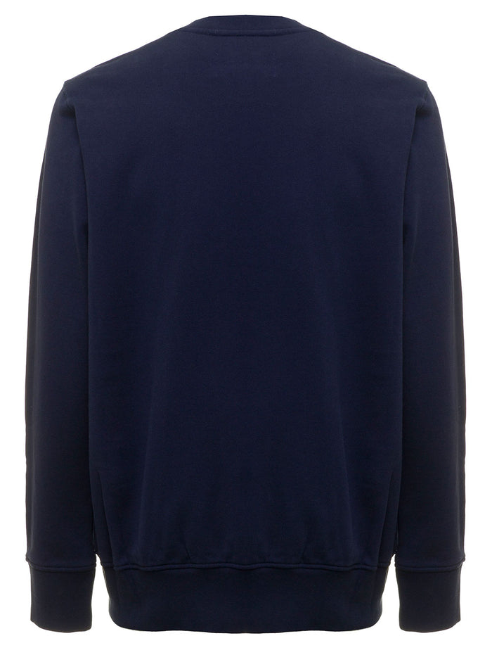 Casablanca Mans Blue Organic Cotton Sweatshirt With Logo Print Blu Sweatshirts