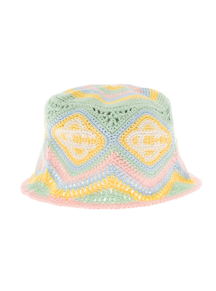 Casablanca Womans Multicolor Cotton Crochet Hat And Gloves